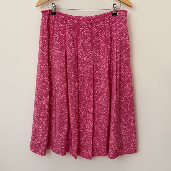 Pendleton Silk Pleated Polka Dot A Line Knee Length Skirt US14 - Picture 7 of 14